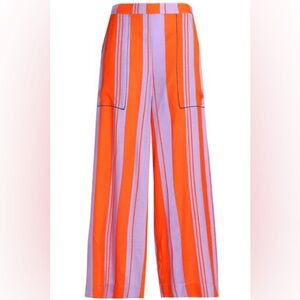 orange and purple striped wide leg pants by Diane von Furstenberg